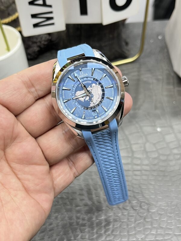 10(1) Omega Seamaster Aqua Terra 150M Worldtimer VSF Summer Blue