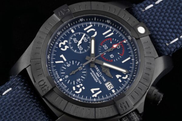 1(2) Breitling Avenger B01 Chronograph 45 Titanium Blue Dial