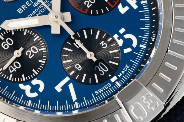 1(3) Breitling Avenger B01 Chronograph 45 Blue Dial Leather Strap