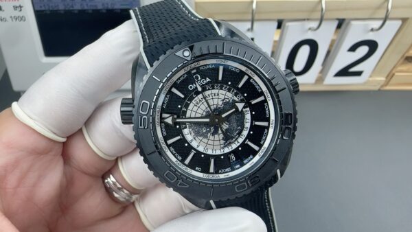 Omega Seamaster Planet Ocean Deep Black Worldtimer VSF
