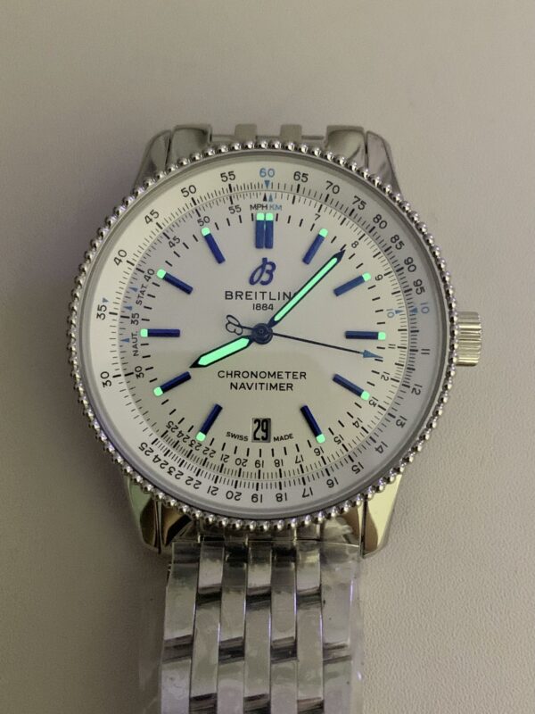 Breitling Navitimer Automatic 41 White Dial Steel bracelet